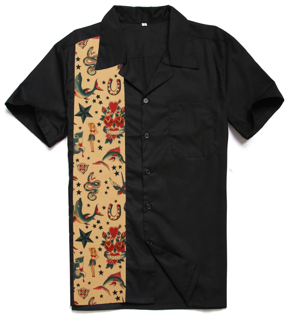 Мужская одежда хлопок Гавайская Обнаженная Девушка Печать Панель Рок н ролл Повседневная Charley Harper вдохновила новейшая рубашка дизайн для мужчин