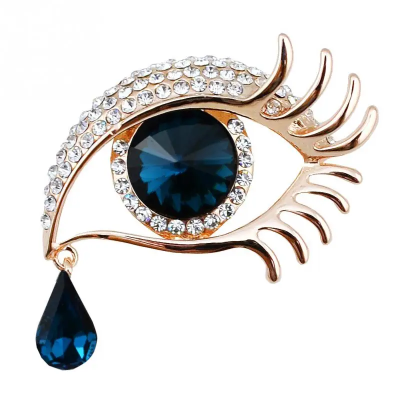 

New Fashion Scarf Clip Clothes Accessories Breastpin Angel Tears Badge Big Eye Long Eyelash Brooch Pins
