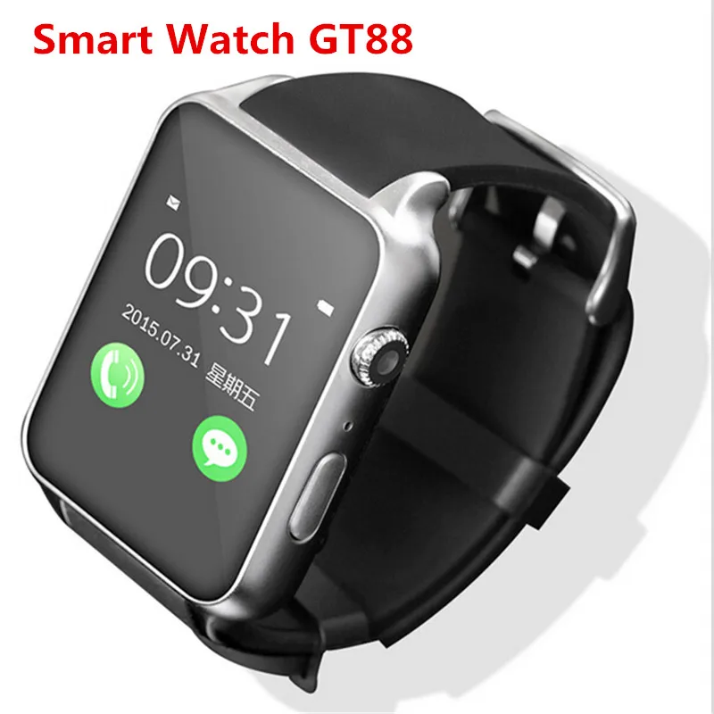 New Bluetooth Smart Watch GT88 Clock Heart Rate Health Fitness Measure Wearable Device with GPRS SIM Card for Smartphone pk AS2 |
