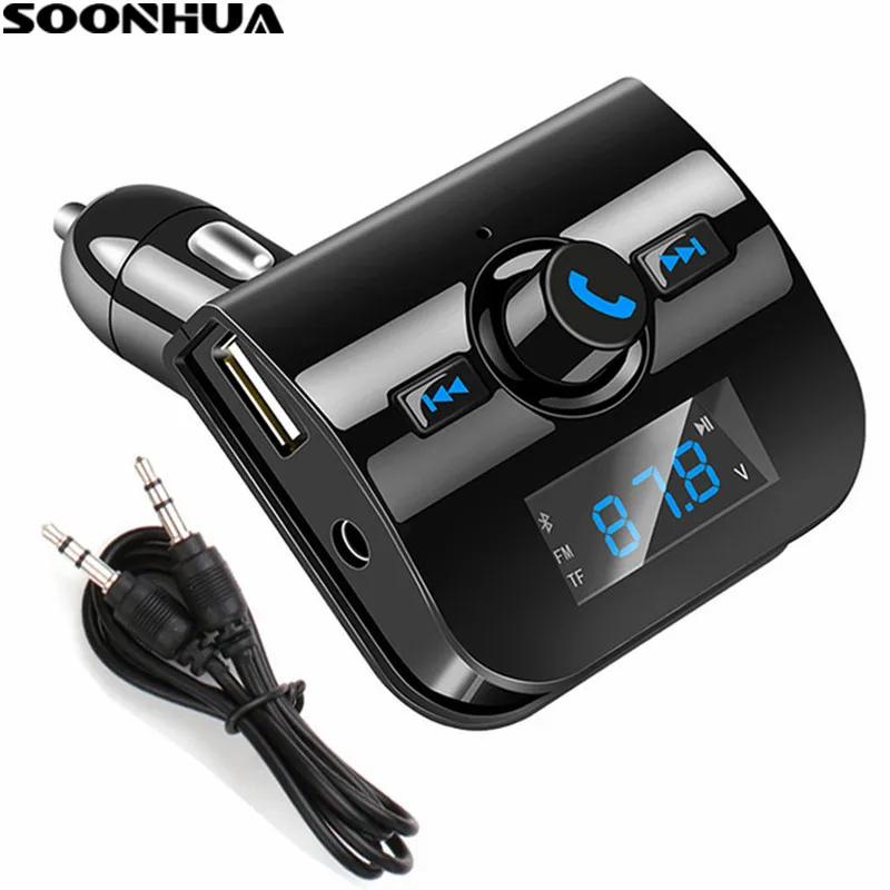 SOONHUA 3.1A USB Автомобильное зарядное устройство Bluetooth автомобильный комплект fm-передатчик автомобильные комплекты громкой связи MP3 аудио плеер адаптер зарядное устройство для мобильного телефона s