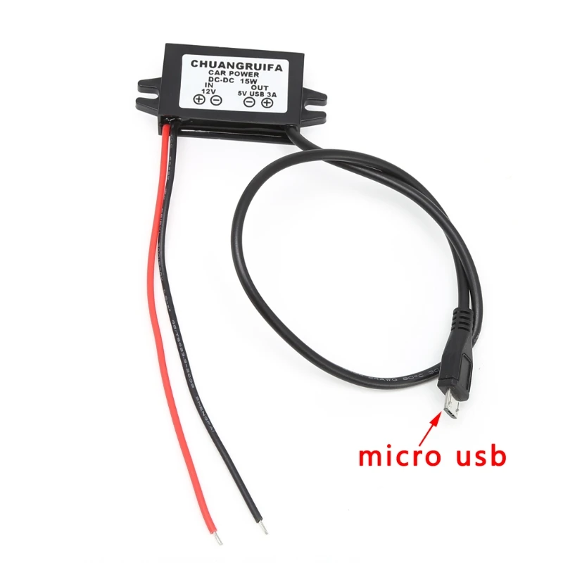 Автомобильный зарядный DC преобразователь модуль 12В до 5В микро USB выходной адаптер питания 3а 15 Вт Автомобильный зарядный DC преобразователь модуль 12В до 5В микро USB выходной адаптер питания 3а 15 Вт