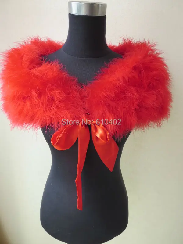 

Настоящая Страусиная меховая накидка модный подарок Пашмина с лентой/красный