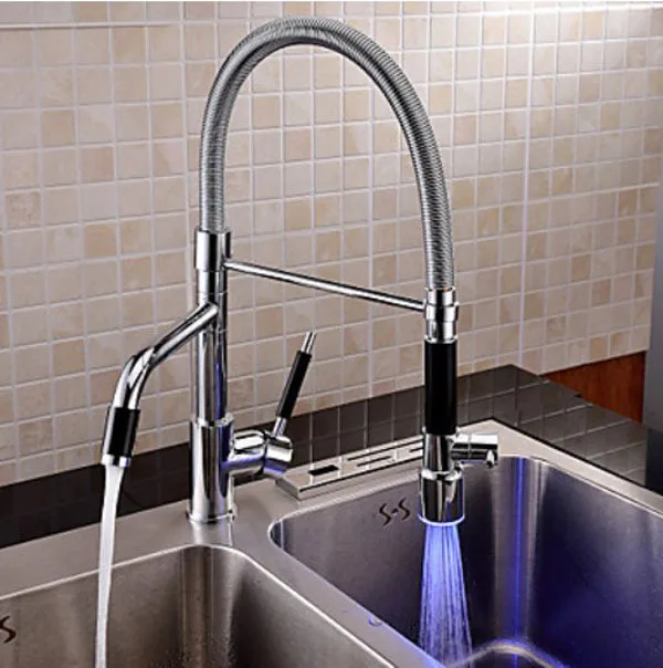 Contemporary Chrome Finish Led Rotatable Tall Kitchen Faucet Pull Contemporary Chrome Finish Led Rotatable Tall Kitchen Faucet Pull Out Sprayer In Basin Faucets From Home Improvement On Aliexpress Alibaba Group