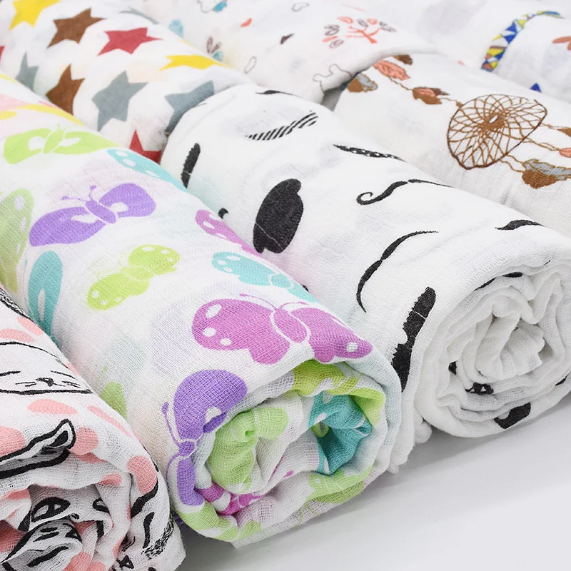Розовый Лебедь, хлопок, муслиновые одеяла, постельные принадлежности для младенцев, Пеленальное полотенце, многофункциональные конверты для пеленки для новорожденных, одеяла для малышей
