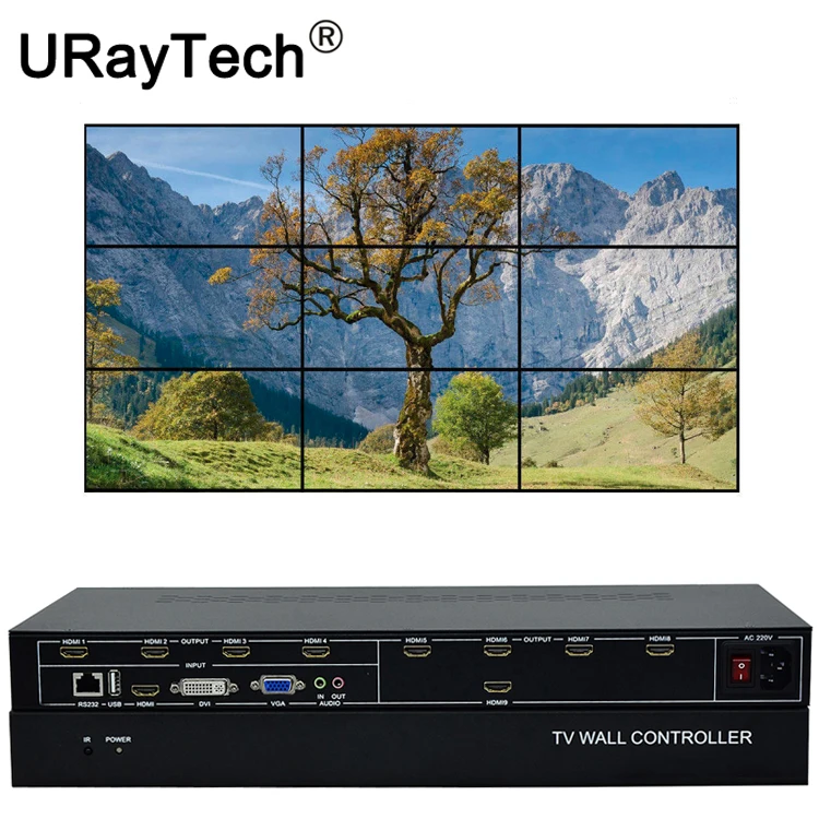 

9 Channels TV Video Wall Controller 3x3 for TV Video Splicing