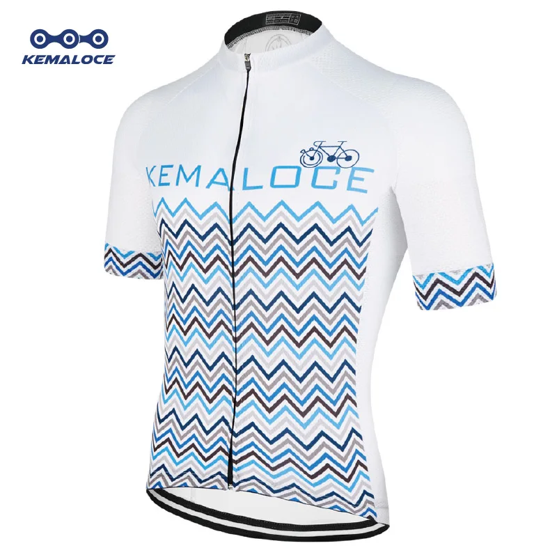 thumbnail image 1 of Camiseta de ciclismo KEMALOCE Classic Team transpirable Coolmax blanca Dry Fit Camiseta de ciclismo Camiseta de manga corta Uniformes de ciclismo de carrera, 1 of 4