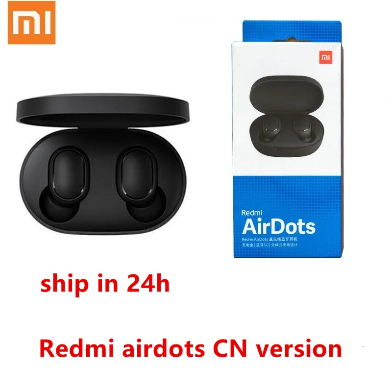 Tanie 100% oryginalny Xiaomi Redmi Airdots tws stereo Bluetooth 5.0 słuchawka douszna Mic słuchawki głośnomówiące AI sterowanie głosem