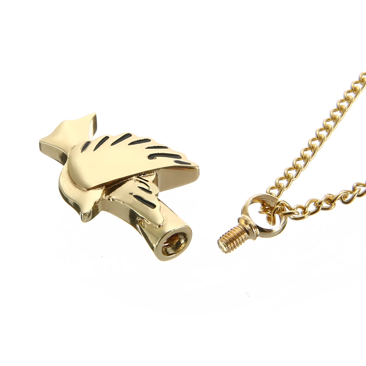 Shellhard Gold Color Urn Cremation Pendant Necklace Vintage Love Heart Ash Holder Mini Keepsake Necklaces Memorial Jewelry