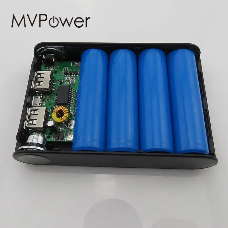 MV power Bank чехол с двойным зарядным устройством USB зарядка 4x18650 батарея ЖК-дисплей DIY Набор для смартфона Универсальный