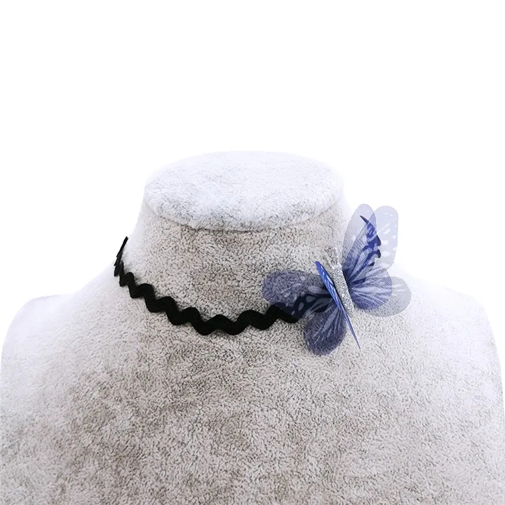 4 10pcs Colorful Butterfly For Wedding Gifts For Guests Lace Choker Necklace Double-Layer Tulle Butterfly Wedding Bridesmaid Decor