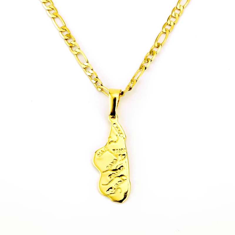 

JHplated pendant madagascar map necklace pendant for women Gold Color Jewelry Africa Malagasy Maps Fashion