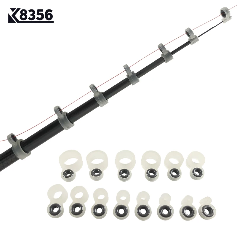 Buy K8356 14Pcs/Set Silica Ge Fishing Line Guide Ring