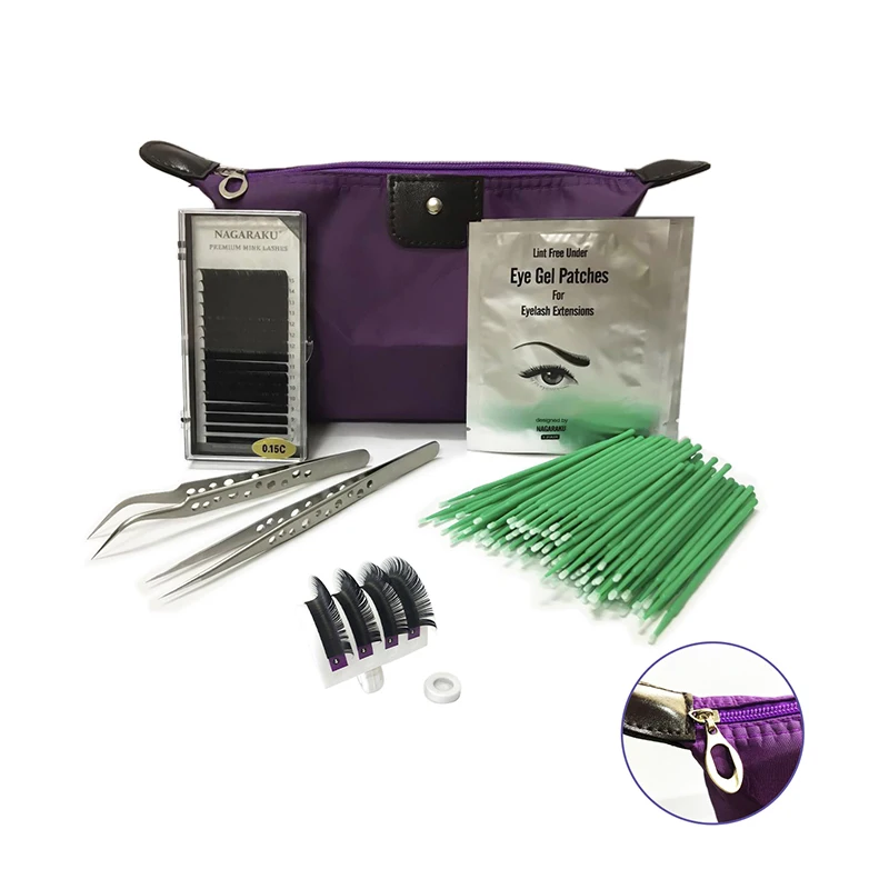 

NAGARAKU Portable Eyelashes Extension Kit ,Makeup Set ,tools for grafting eyelashes , cosmetic bag