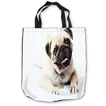 

Custom Canvas pug_face_dog_ (1) ToteBags Hand Bags Shopping Bag Casual Beach HandBags Foldable 180911-04-23