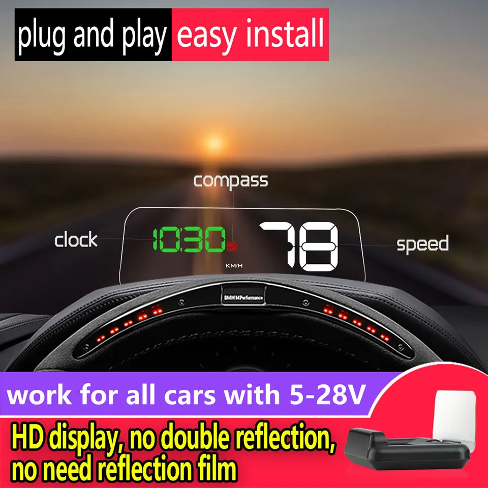 VJOYCAR C500 OBD2 защита от превышения скорости предупреждение ветровое стекло проектор