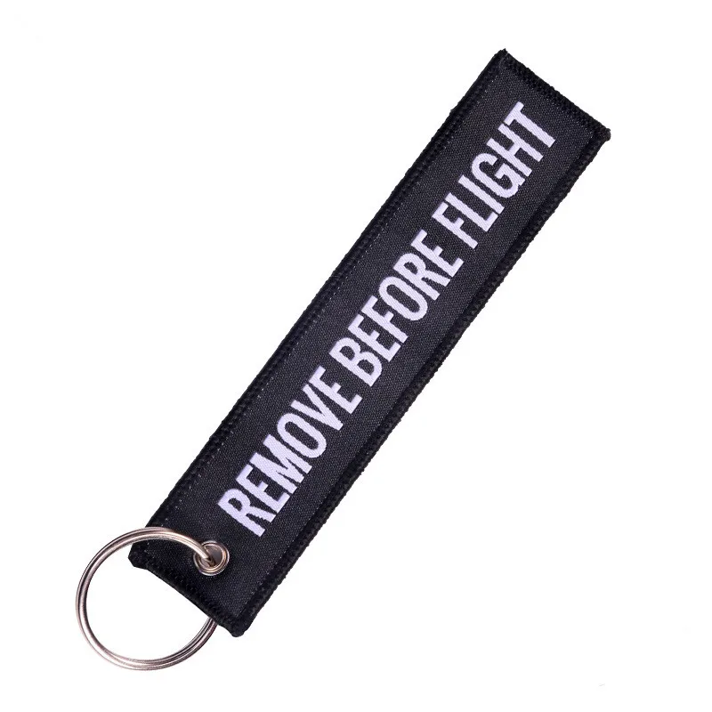 

Car keychain Motorcycle Key Chain chaveiro para carro Remove Before Flight Airworthy Key Chains Embroidery Keyring for Pilot Key