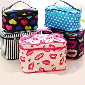 

High-grade folding Quartet cosmetic makeup organizer jewelry pouch handbags portable traveling mobile Storage Case