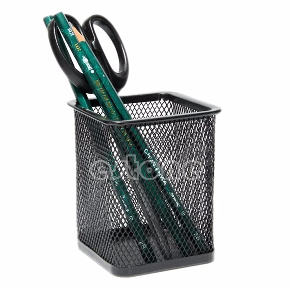 

Office Desk Pen Pot Ruler Scissor Pencil Holder Cup Mesh Organizer Container New