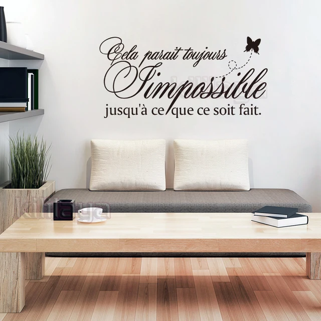 Stickers Franse Citation l\'impossible Muurschildering Vinyl ... Stickers Franse Citation l\'impossible Muurschildering Vinyl ...