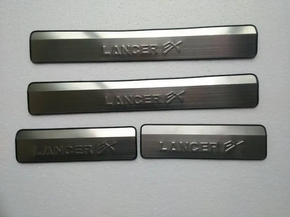 Car coves stainless steel pedal bienvenidos Scuff Plate Door Sill fit for 2010 2015 Mitsubishi lancer