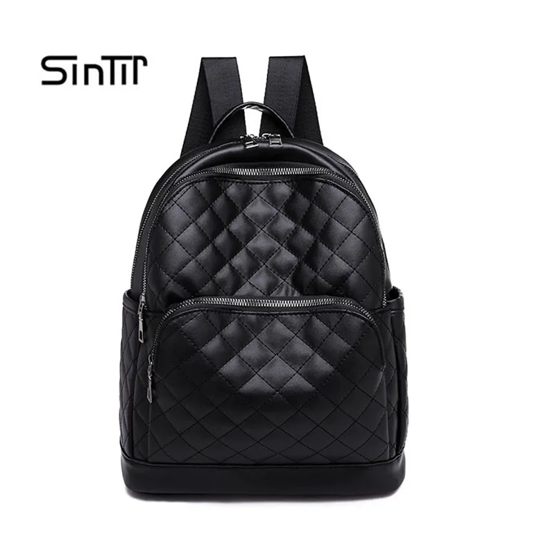 

Diamond Lattice Women Leather Backpack Casual Travel School Shoulder Bag School Backpacks for Teenage Girls Ladies Small Bagpack