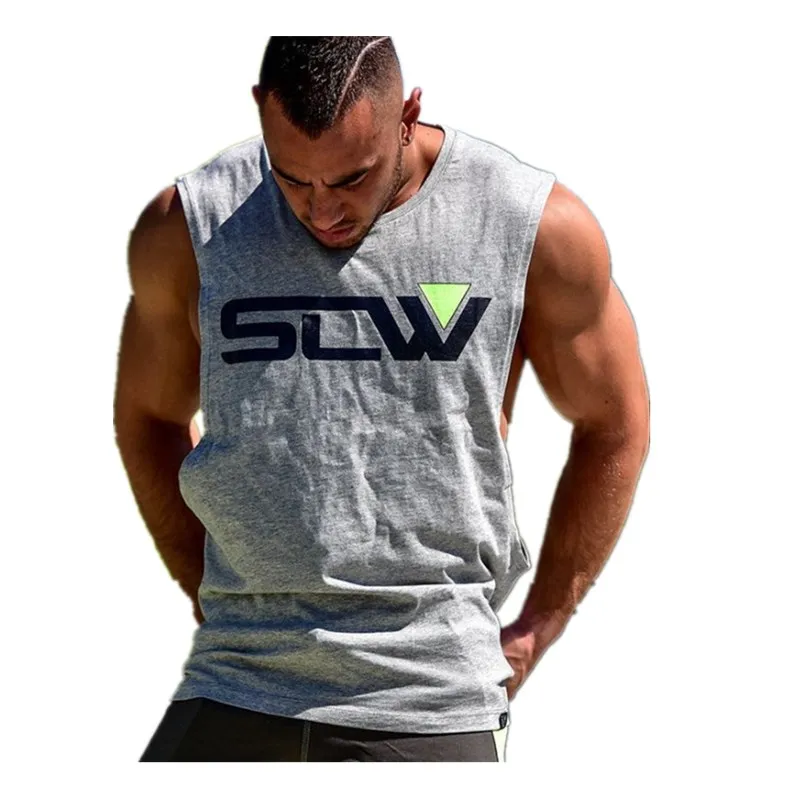 

2019 New summer leisure fashion fitness running men's vest outdoor sports quick dry men's style round collar sleeveless