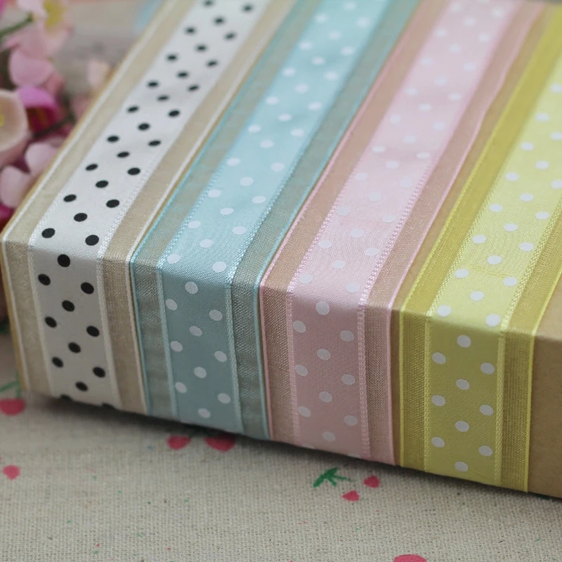 Bilateral Organza Printing Polka Dots Ribbon 1''25mm Handmade Hair Bow Party Christmas Wedding Decor DIY Sewing Fabric 1 Yard ribbon decoration,ribbon supplies,sewing ribbon,organza ribbon