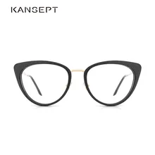 Ацетатная женская оправа Ретро-стиль женские очки кошачьего глаза Серая сетчатная новая оправа близорукость#9009