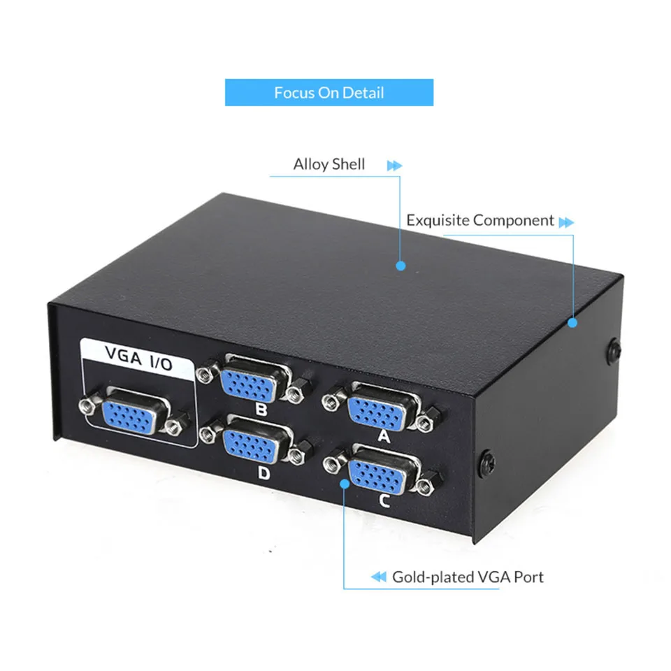 Unnlink VGA переключатель 4X1 FHD 1080P @ 60 Гц 4 сигнала в 1 сигнал выход 4*1 коммутатор коробка