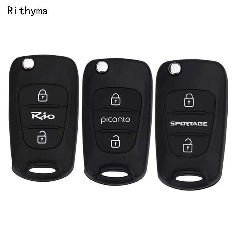 3 кнопки TOY40 лезвие Флип складной пульт дистанционного ключа чехол для KIA K2 K5 Rio Piconto Sportage 2006-2013 Автомобильный ключ оболочка неразрезанное лезвие+ логотип