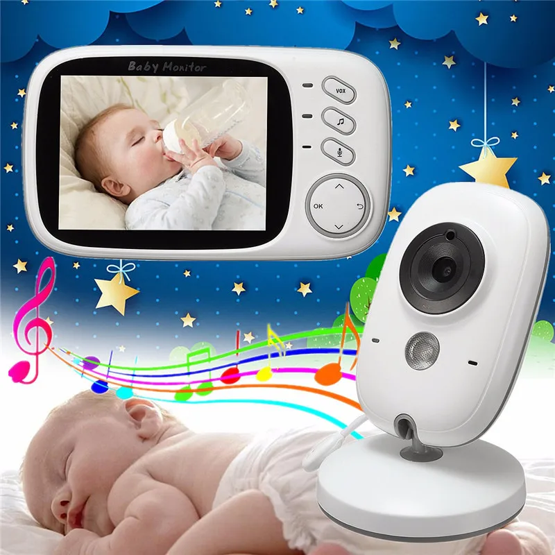 

babykam baby monitor with camera 3.2 inch LCD IR Night Vision Baby Intercom Temperature Sensor Lullabies baby camera video nanny