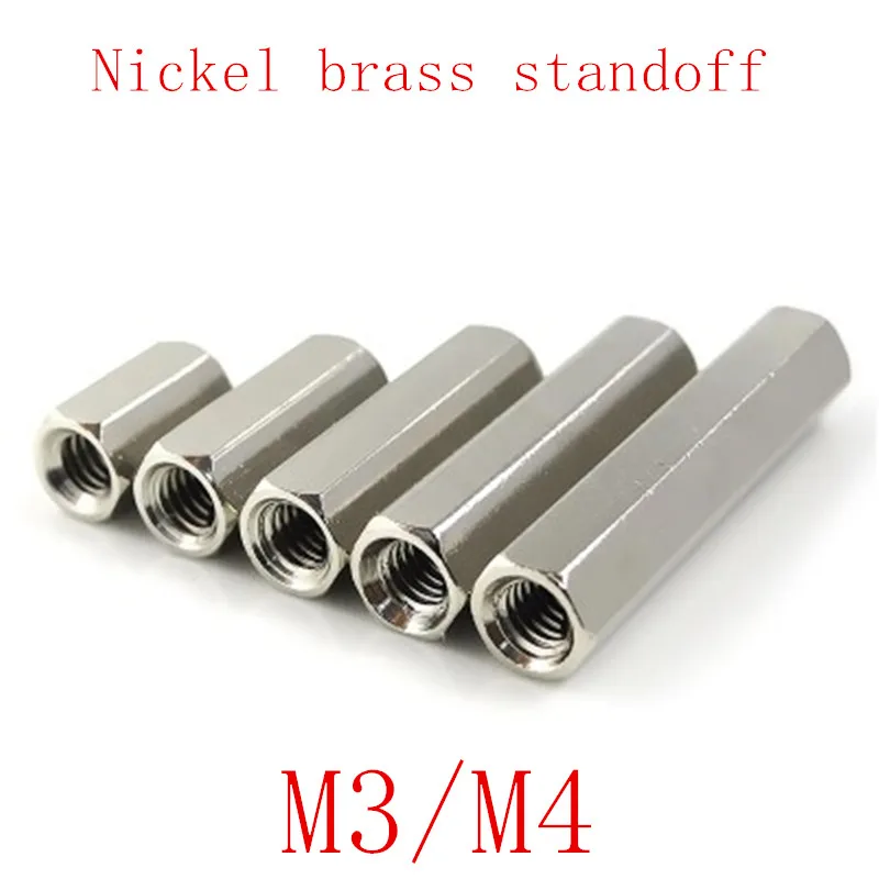 

20PCS/10PCS m3 M4 F to Female nickel Brass Standoff Spacer M3 Hexagonal Stud Spacer Pillars
