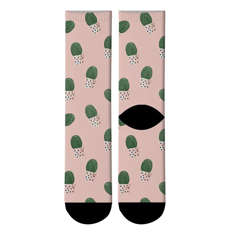 Мужские модные носки с 3d принтом кактуса, клубники, мужские забавные длинные носки с ананасом, авокадо, уличные трендовые трубки, носки, Прямая поставка