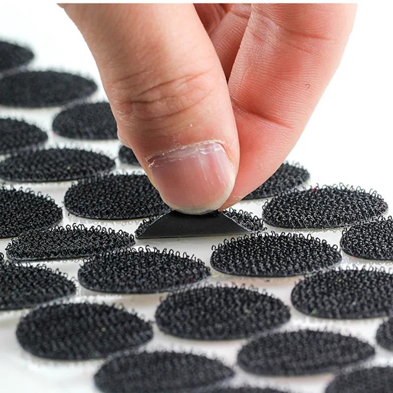 200 Pairs Black/white 10mm DIY Self-adhesive hook and loop tape dots dot fastening tape sewing cable velcr for hanging pictures