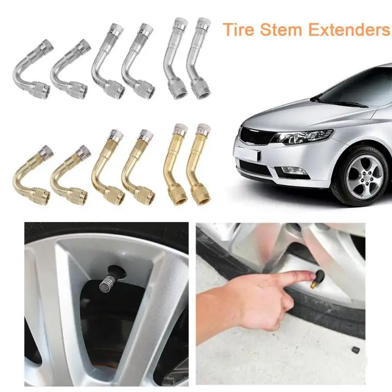 6Pcs Tyre Valve Extension Adaptors Motorcycle Car Auto Tire Stem