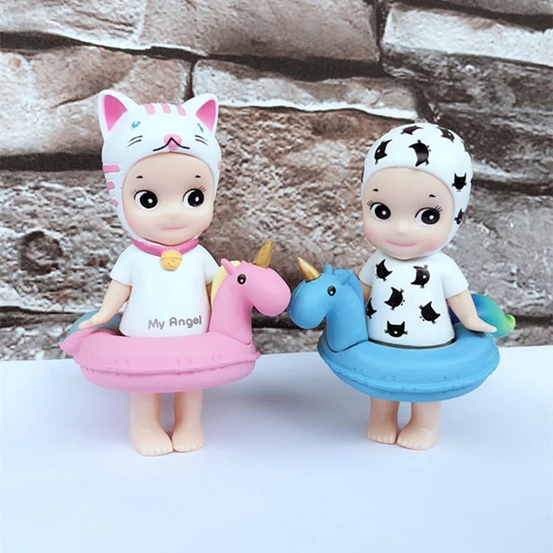 

2018 Birthday cake baking decorations summer swimming circle doll party lovely sonny angelbaby PVC Figures Collectible Model Toy