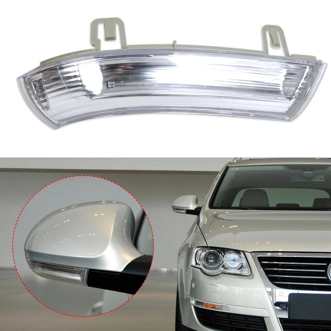 

CITALL New Right Side Mirror rearview Indicator Turn Signal Light 1pc Gray 1K0949102 for VW GOLF GTI JETTA MK5 PASSAT RABBIT EOS