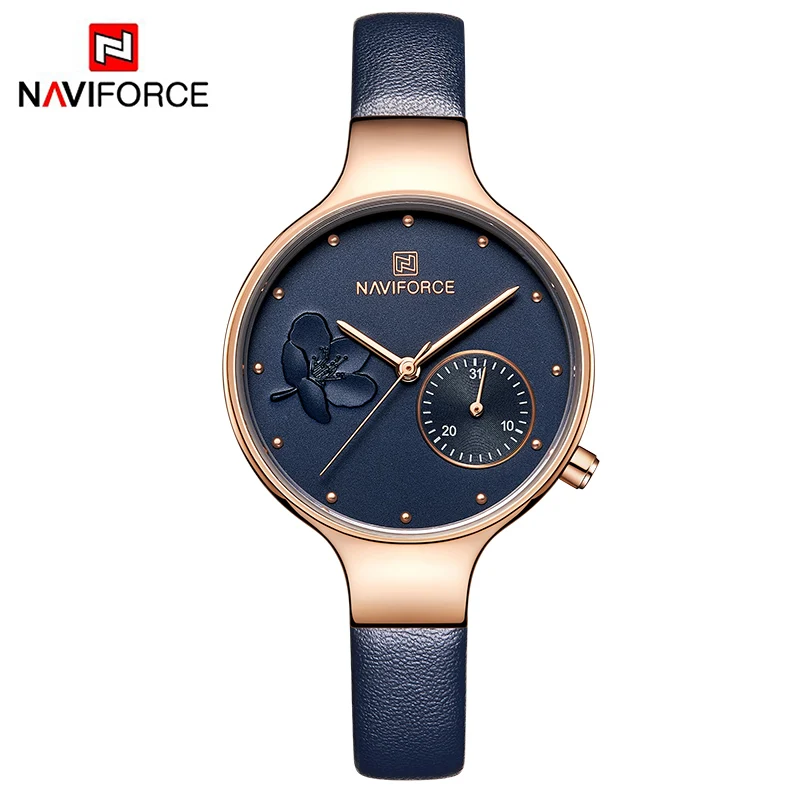 Naviforce часы женские роскошные кожаные кварцевые Наручные модные 2019 Relogio