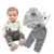 Neonato vestiti abbigliamento per bambini gentleman baby boy grigio a righe shirt + camici moda neonato vestiti neonato