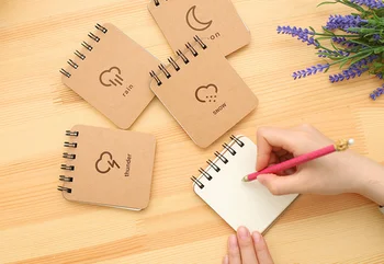 

Creative Weather series Notebook kraft blank coil book Journal Planner Draw Hand-Painted Graffiti Sketchbook For Kids Gift