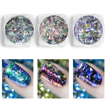 

Aurora Chameleon Nail Glitter Sequins Flakes 0.2g Holographic Shining Nail Art Powder Dust Dazzling Nail Decorations