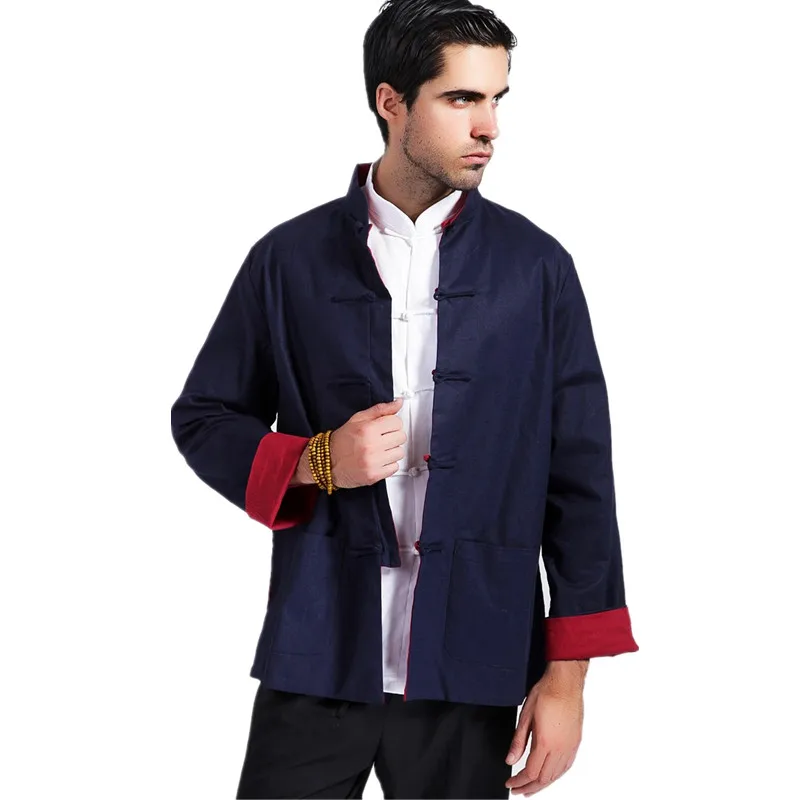 Buy Hot New Black Red Reversible Men Cotton Linen