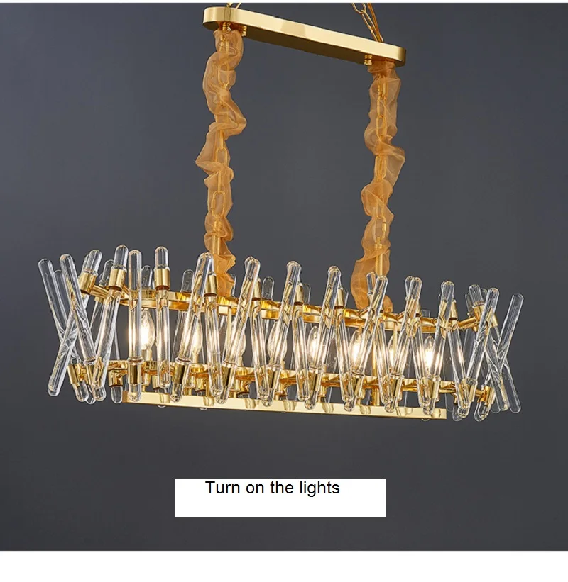 LUXURY CLEAR CRYSTAL GLASS CHANDELIER FOR LIVING ROOM POST MODERN GOLD CHANDELIER FOR DINING ROOM CYSTAL LAMP FOR HOME BEDROOM