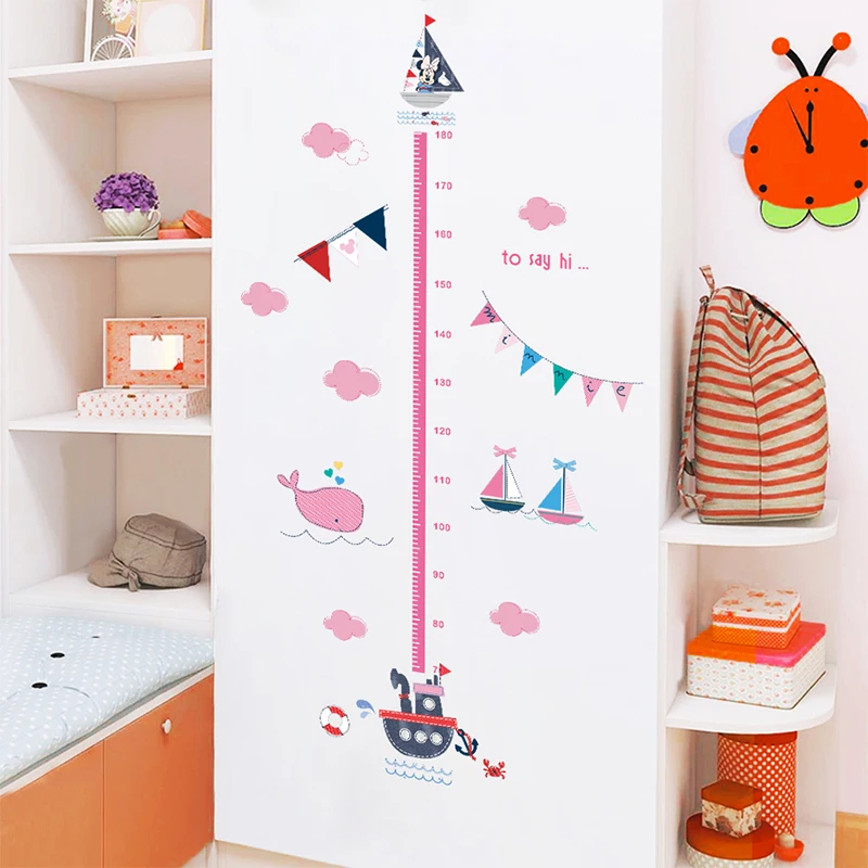 Cartoon Micky Minnie Sea Boat Whale Growth Chart Wall Stickers For Kids Room Decor Mural PVC Home Wall Art Height Measure Decals Cartoon Micky Minnie Sea Boat Whale Growth Chart Wall Stickers For Kids Room Decor Mural PVC Home Wall Art Height Measure Decals