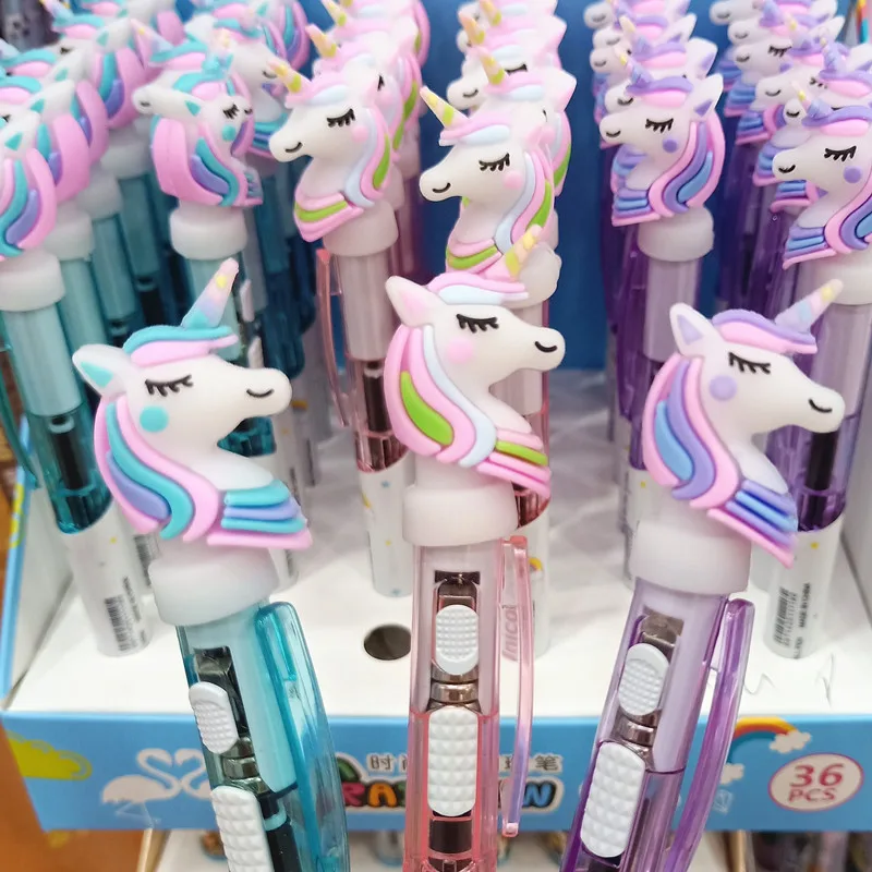 

Creative Cartoon Unicorn Light Pen Cute Glowing Ballpoint pen Student Stationery 0.5mm Writing Tool School Supplies