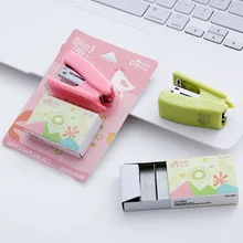 Канцелярский степлер, студенческий мини-степлер с мультипликационным рисунком, ручной, энергосберегающий, офисные принадлежности, степлер