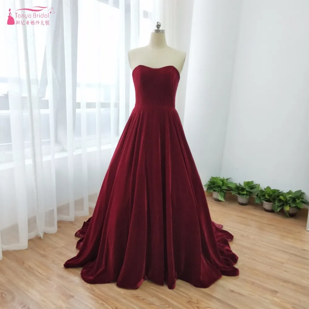 Бордовые бархатные свадебные бальные платья элегантные Vestido De Noivas 2018 зима весна