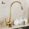 ZGRK Kitchen Faucets Deck Mounted Mixer Tap 360 Degree Crane Antique Brass Kitchen Faucet Rotation Spray Mixer Tap ► Photo 2/6