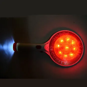 

Two-Way Rechargeable Handheld LED Traffic Sign Stop Light Lamp Car Indicator Warning Sign Baton Flashlight