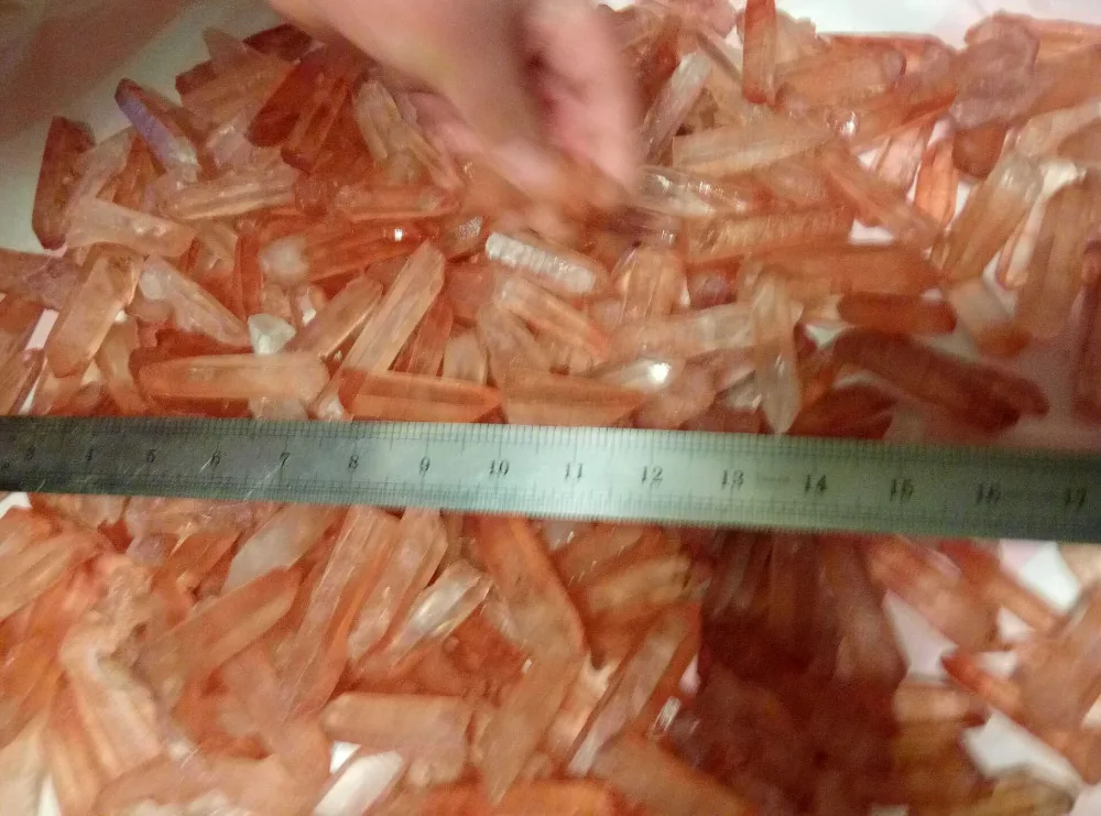 1/4lb натуральный красный лемурийская семян кристалл кварца точка китай(материк